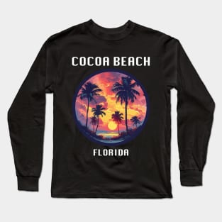 Cocoa Beach Florida (with White Lettering) Long Sleeve T-Shirt